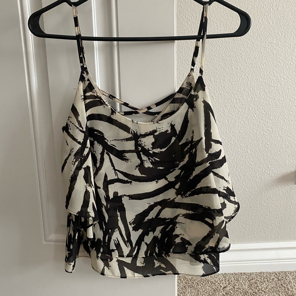 Women’s Phanuel Abstract black Tank top blouse size Small